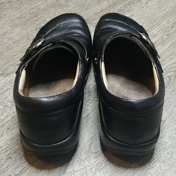 Alegria Khloe Black Leather Velcro Buckle Clogs 40 - Picture 7 of 10